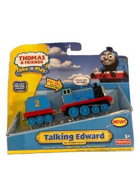 EDWARD ! THOMAS FRIENDS TRAIN Diecast 2010 TAKE N PLAY ALONG BLUE #2 NEW Read